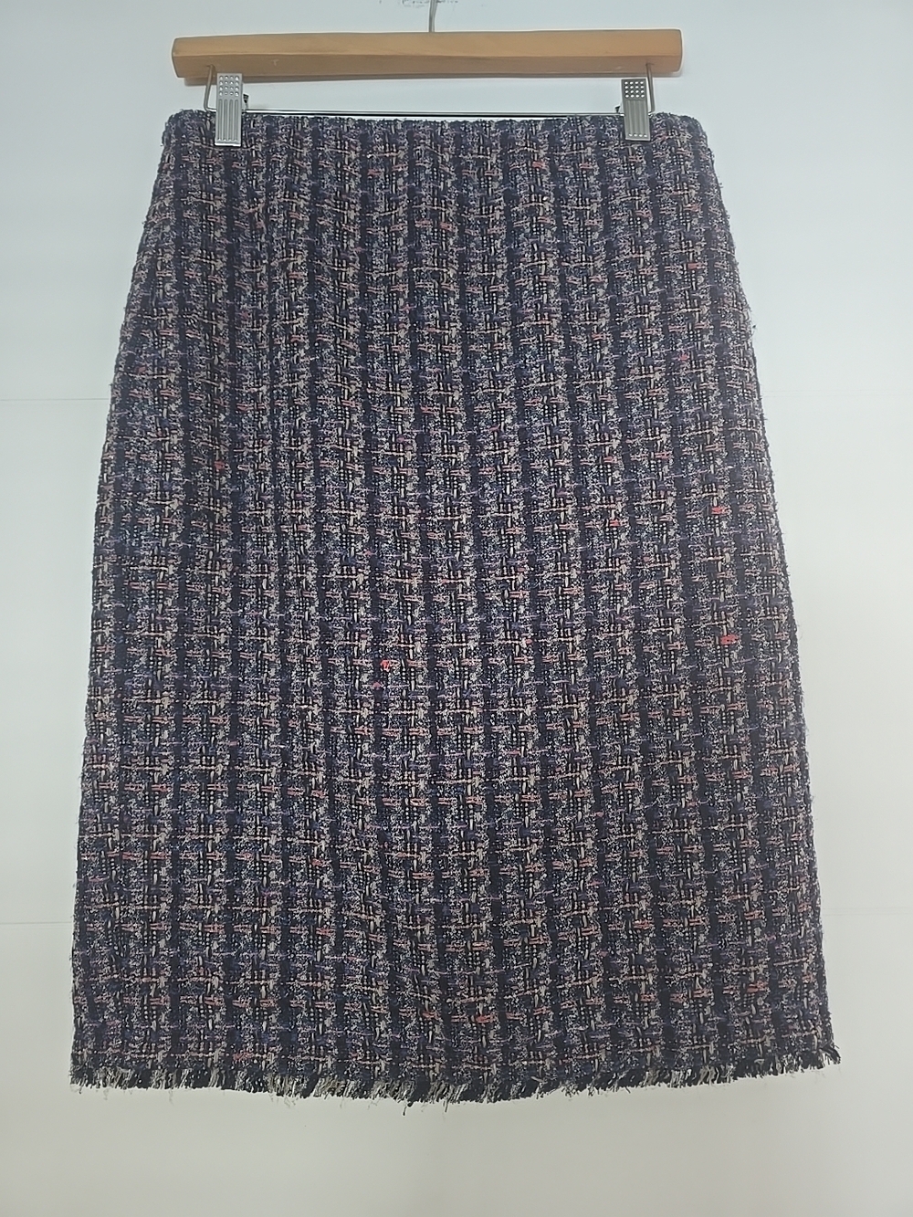 Ann Taylor Multi-Color Textured Tweed Fringe Hem Pencil Skirt – Women’s Size 6